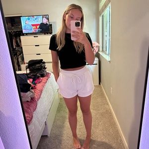 white sweat shorts